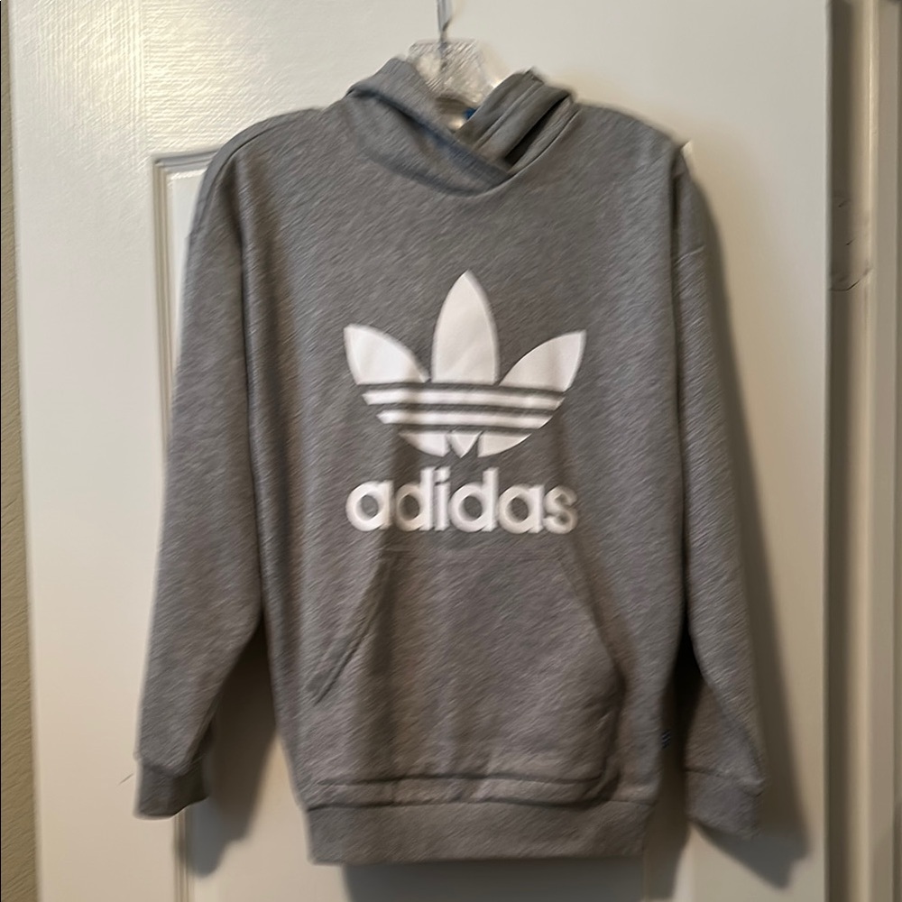 Adidas Heather Gray Pullover Hoodie NWOT